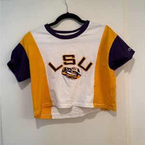 Champion White and Purple Athletic Tee